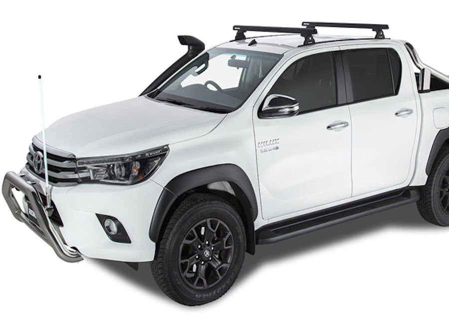 Rhino Rack Heavy Duty Querträger 1'250 mm, (2) Toyota Hilux Doppelkabine ab 07/2016, Schienen + RLT600