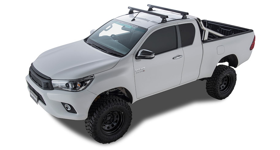 Rhino Rack Heavy Duty Querträger 1'250 mm, (2) Toyota Hilux ECab 2007/16, inkl. Schienen + RLT600