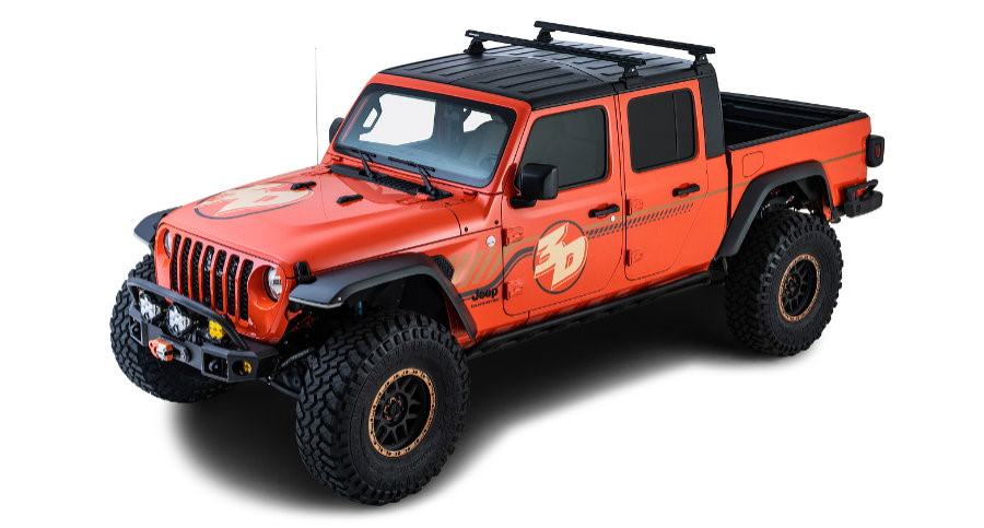 Rhino Rack Heavy Duty Querträger (2) 1'500 mm, Backbone + RLT600, Jeep JT Gladiator 2020- und g…, schwarz
