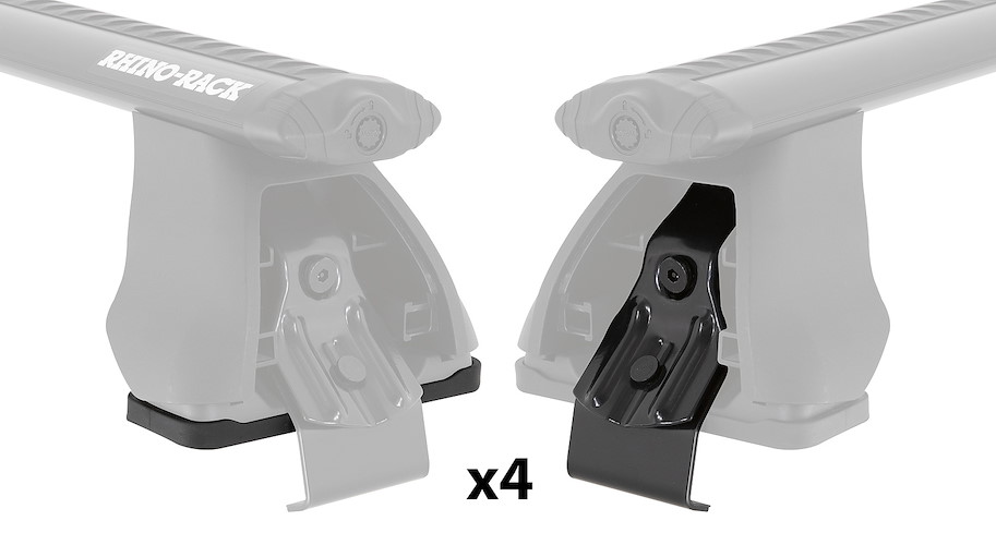 Rhino Rack Fusskit für Rhino 2500 Multi Fit System 4 Klammern und 4 Gummiunterlagen