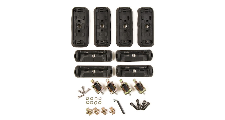 Rhino Rack Fusskit für Rhino 2500 Multi Fit System 4 Klammern und 4 Gummiunterlagen