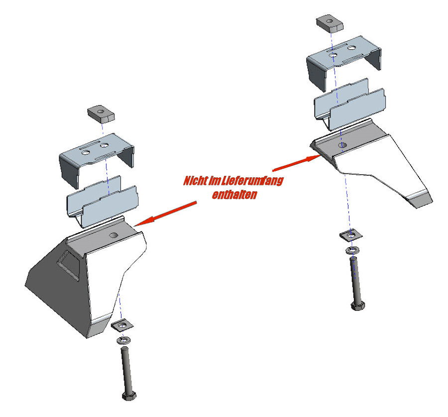 Rhino Rack Adapter Kit zu Fusskit 50-11RL210TS2 für Toyota HZJ (2 Stk.) inkl. Schraubensatz
