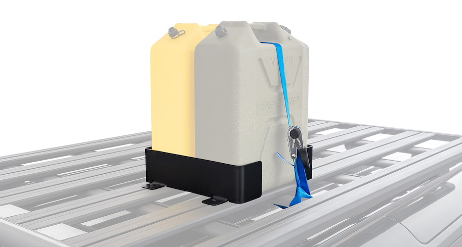 Rhino Rack Doppel Kanisterhalter inkl. "Zwifloc" und Zurrgurt, horizontal