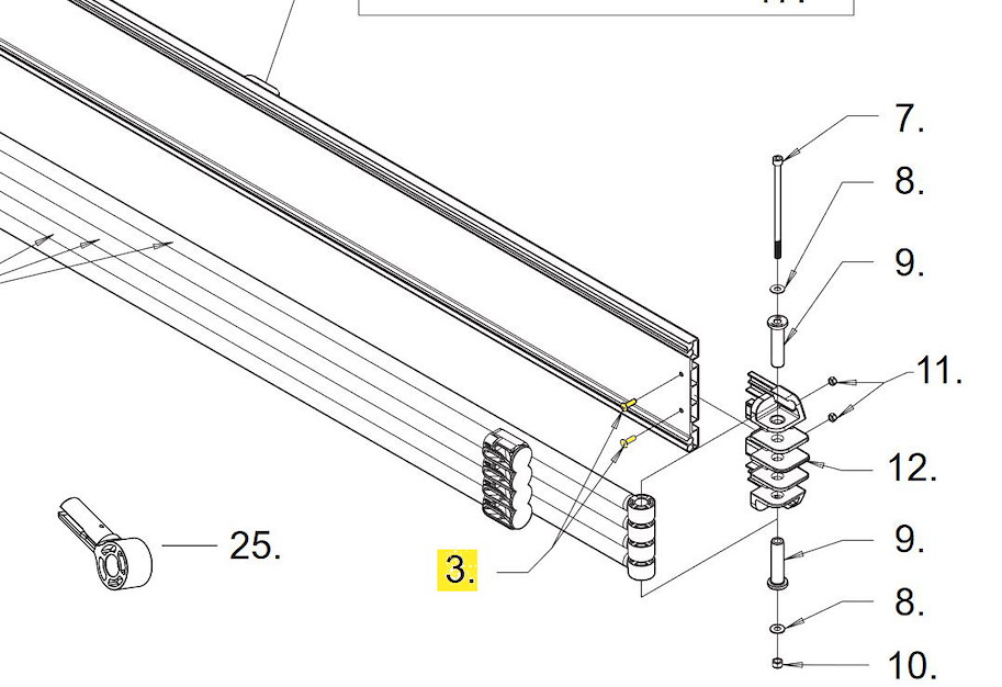 Rhino Rack Senkkopfschraube M6 × 20 mm, zu Batwing Alugussscharnier (1 Stk.)