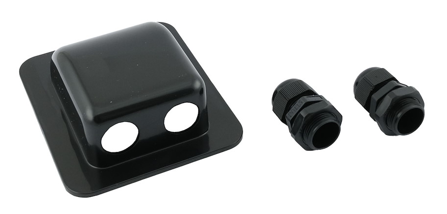 Dachdurchfuehrungstuelle schwarz, wasserdicht, zweifach, 130x94x40mm