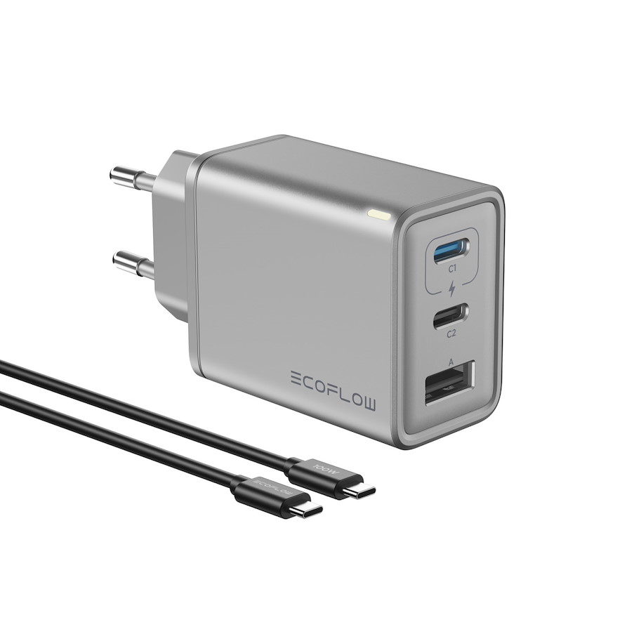 EcoFlow RAPID 65 W GaN Ladegeraet, Kompaktes Multi-Port Ladegeraet