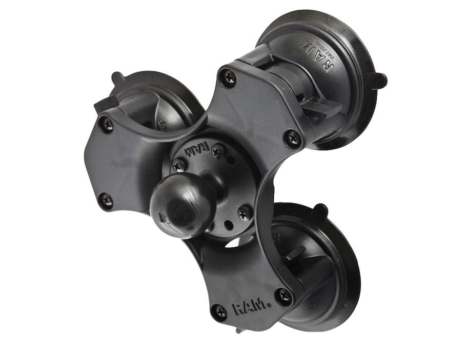 RAM Mounts 3-fach Saugfuss, Basisplatte rund, C-Kugel (1.5“)