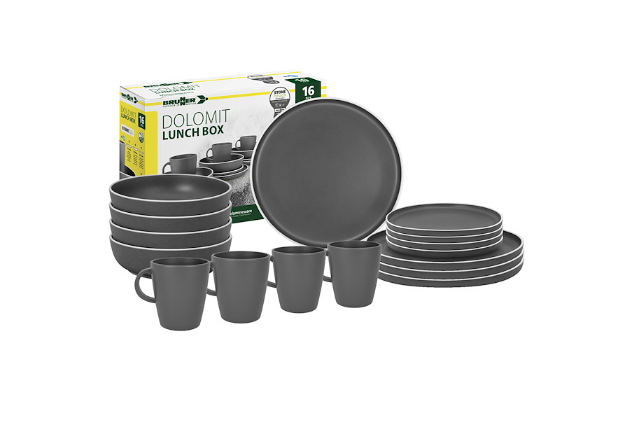 Brunner Lunch Box Dolomit Grey Geschirrset 16-teilig