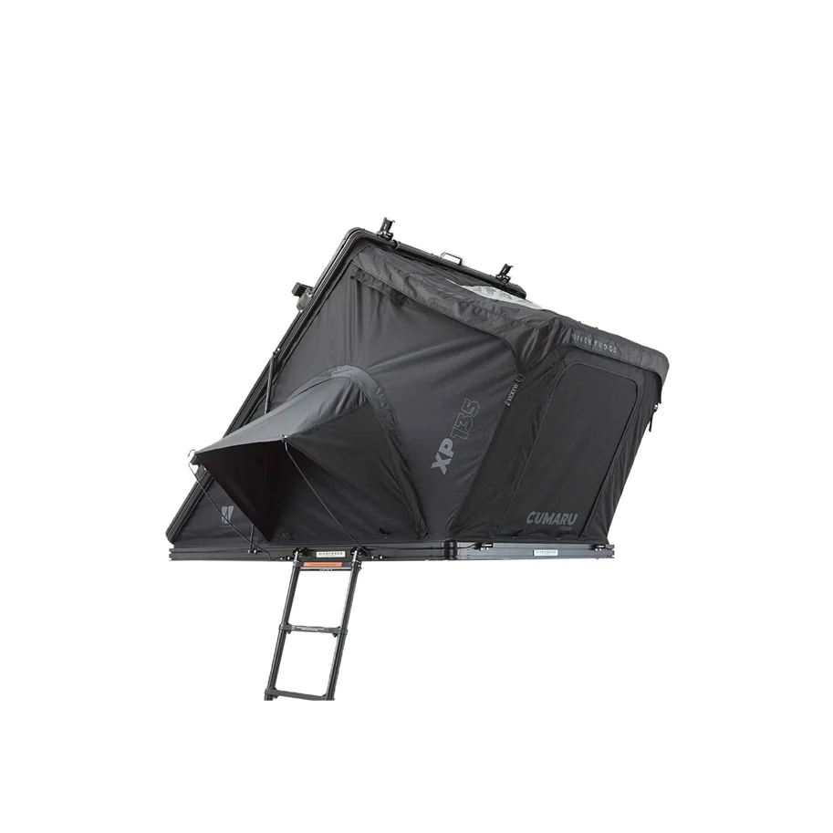VICKYWOOD Alu Hartschalen Dachzelt CUMARU XP 135 All Black - Memory Foam Matratze