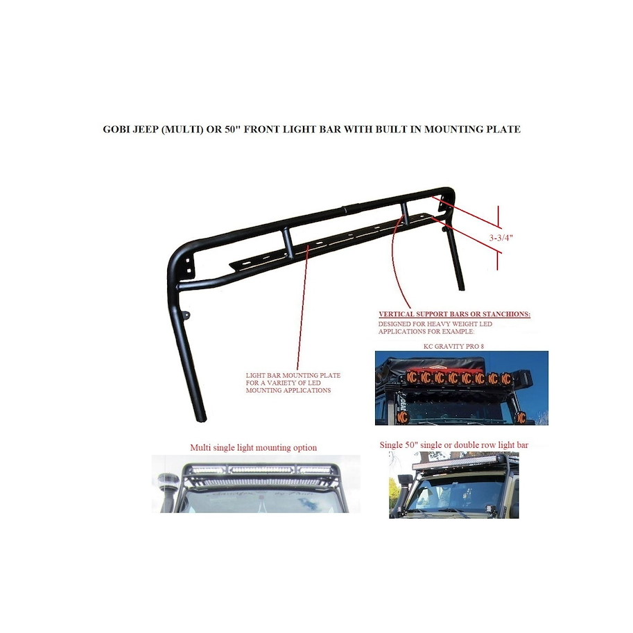 GOBI Frontrahmen Light Mount für Jeep Wrangler JLU 392 ab Bj. 18