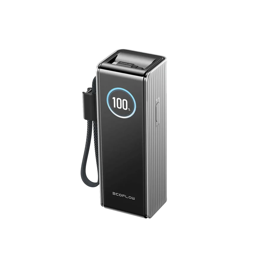 EcoFlow RAPID Powerbank 25000 mAh grau mit ausziehbarem USB-C-Kabel