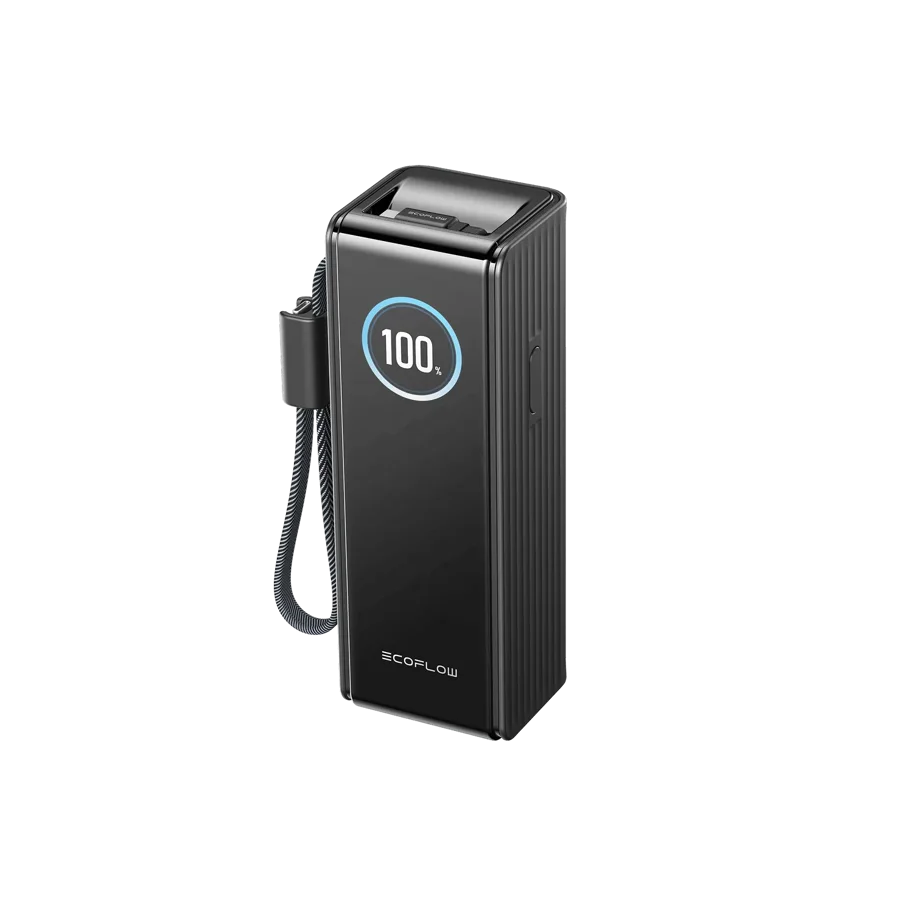 EcoFlow RAPID Powerbank 25000 mAh schwarz mit ausziehbarem USB-C-Kabel