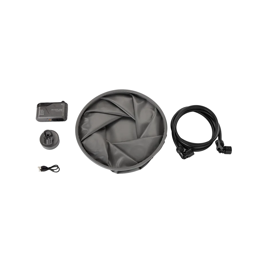 EcoFlow mobiles Dusch-Kit mit Pumpe und faltbarem Wassereimer