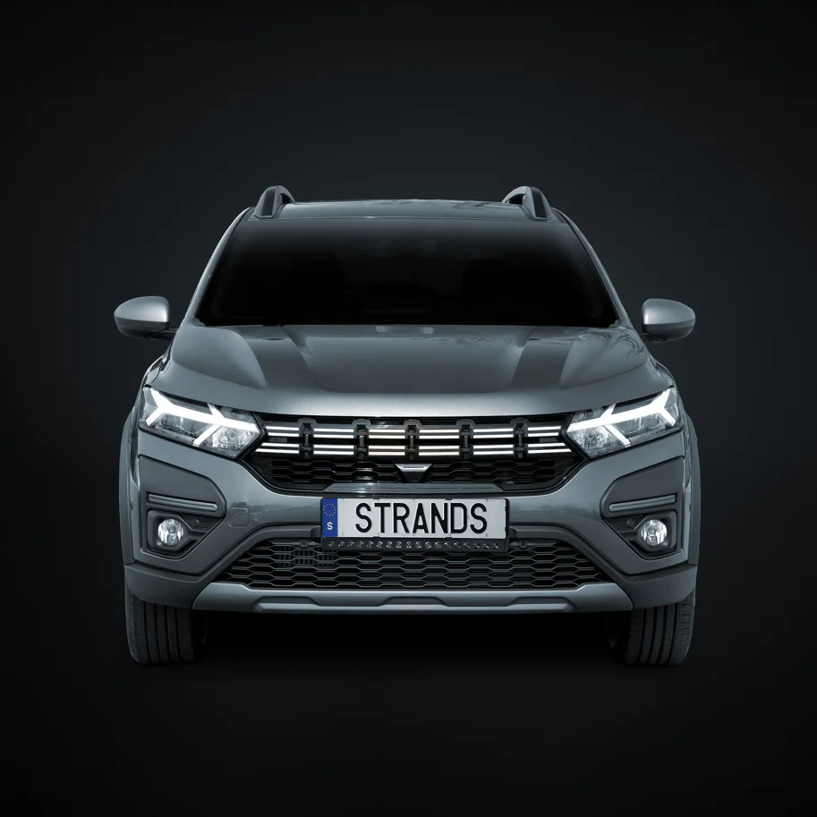Strands NUUK E-LINE BLACK LED-Bar 20" Komplettkit mit Kennzeichenhalter für Dacia Sandero (ab 2026)