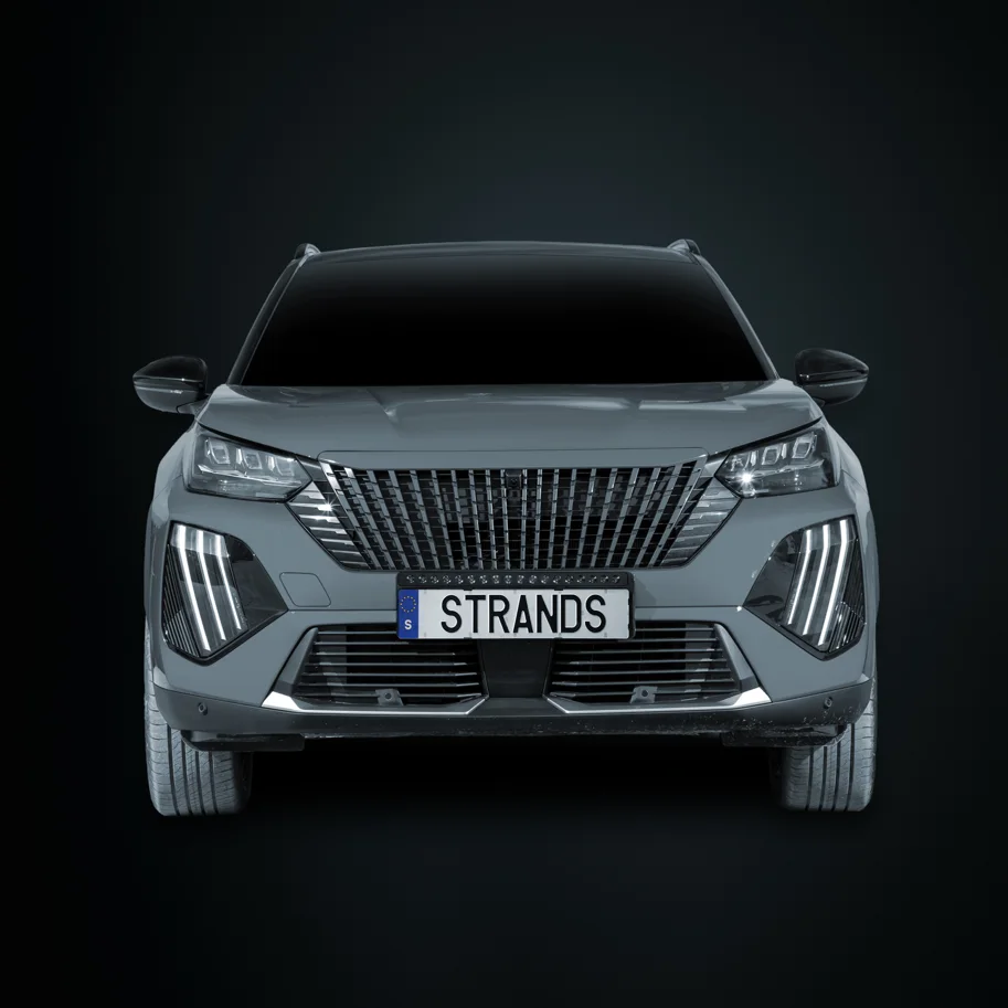 Strands NUUK E-LINE BLACK LED-Bar 20" Komplettkit mit Kennzeichenhalter für Peugeot 2008 (ab 2024)