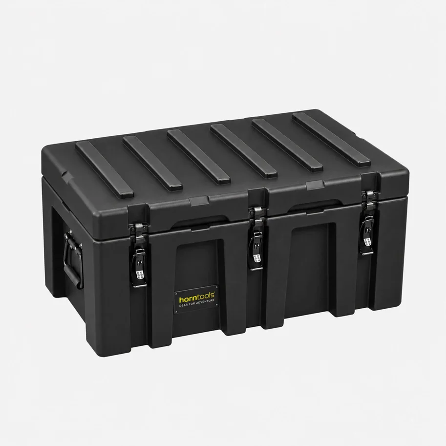 horntools Transportbox wasserdicht 150 Liter mit Organizer, mit Befestigungs-Kit